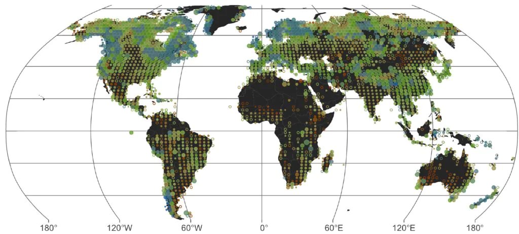 Blue and green lakes. Credit: AGU/Geophysical Research Letters